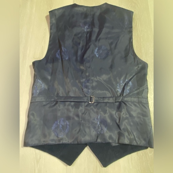 Viyella Navy Corduroy 5Button Adjustable Back Waistcoat Vest, Size 36R - Picture 2 of 11